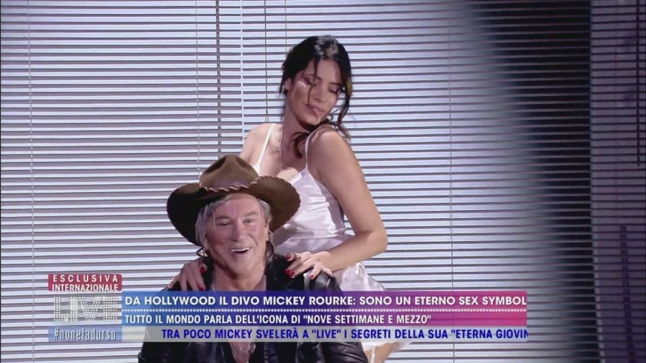 Aida Yespica, spogliarello per Mickey Rourke | video Mediaset