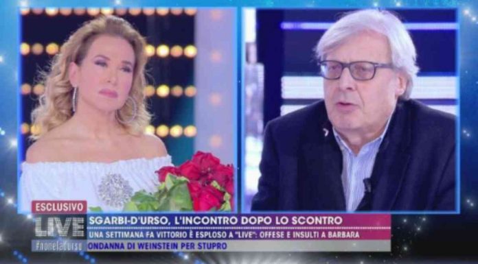 Barbara D'Urso e Vittorio Sgarbi fanno pace a Live