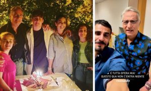 Paolo Bonolis su Instagram con Sonia Bruganelli e i loro figli: “Tutto il resto è noia” citando Franco Califano. Poi spiega: